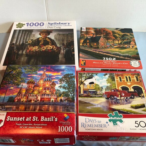 LOT of 4 Puzzles Pygmalion, Days to Remember, Sunset at St. Basils, Coming Home